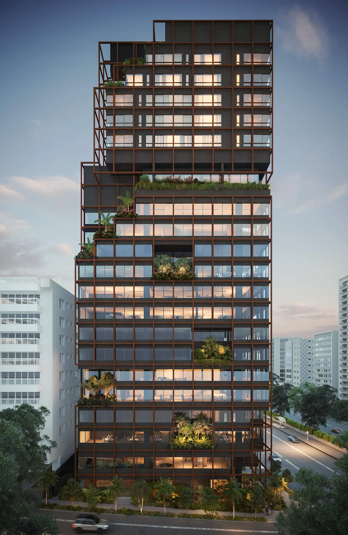 Fachada do Franca 303, lançamento em Jardim Paulista, São Paulo