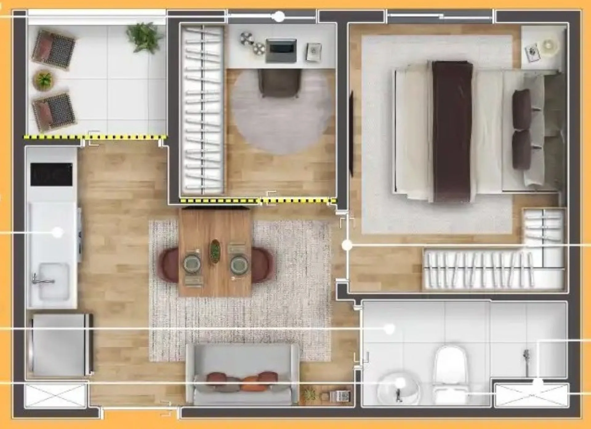 Planta do Longitude Estação José Bonifácio em Itaquera — 1 dormitório – 27,51 m²