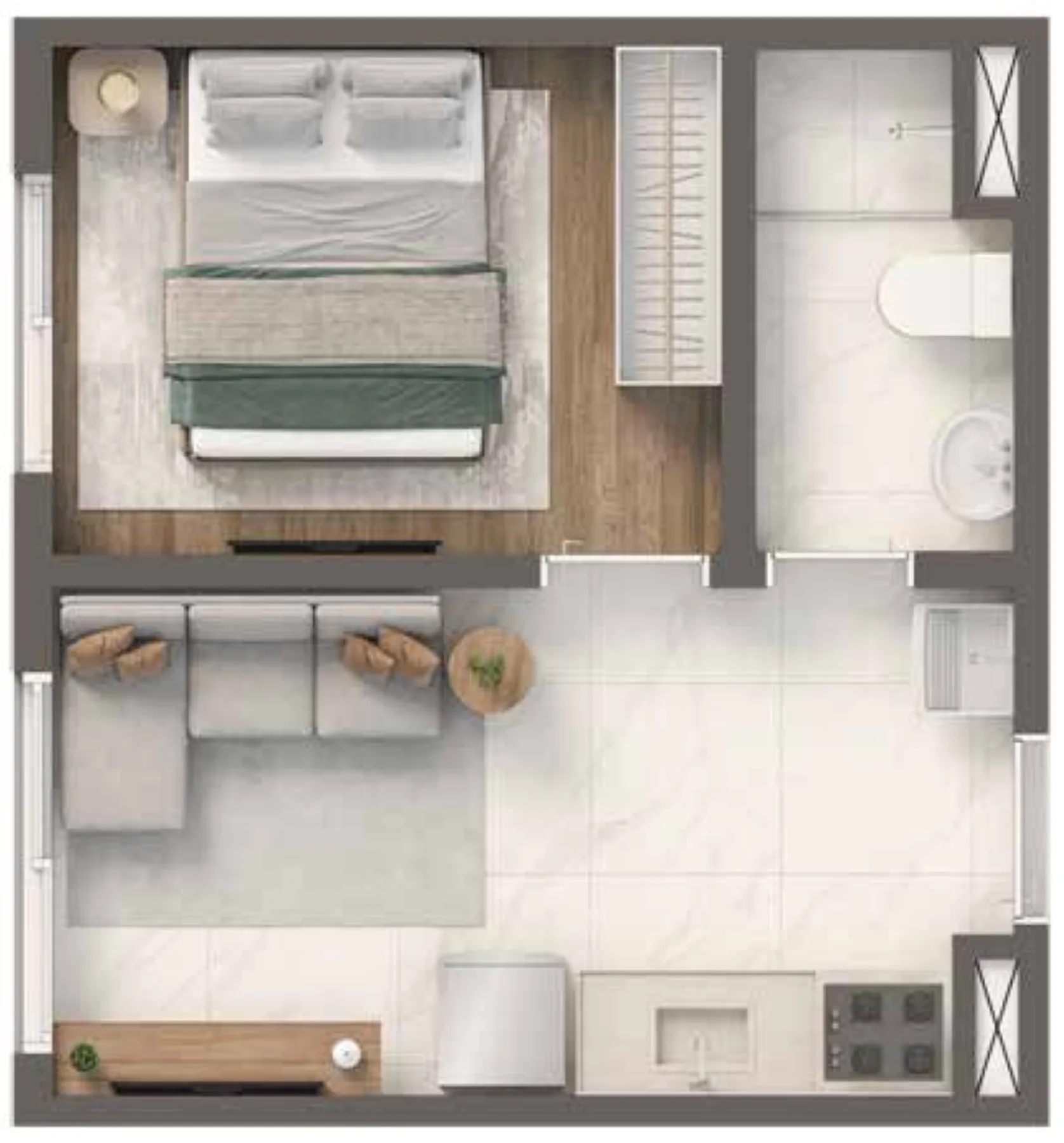 Planta do Look Vila Prudente — 1 dormitório – 24 m²