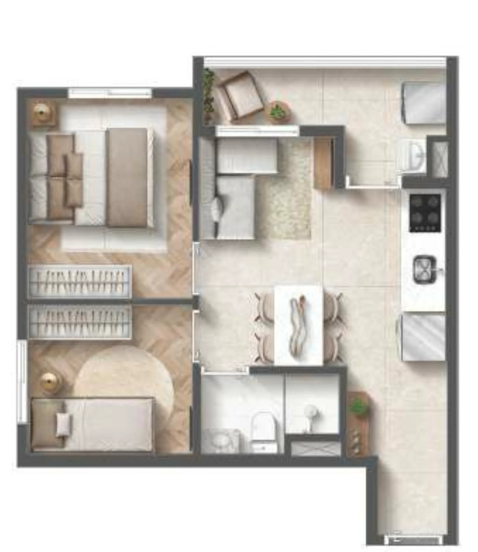 Planta do Lumy Penha em Vila Aricanduva — 2 dormitórios – 37,23 m²
