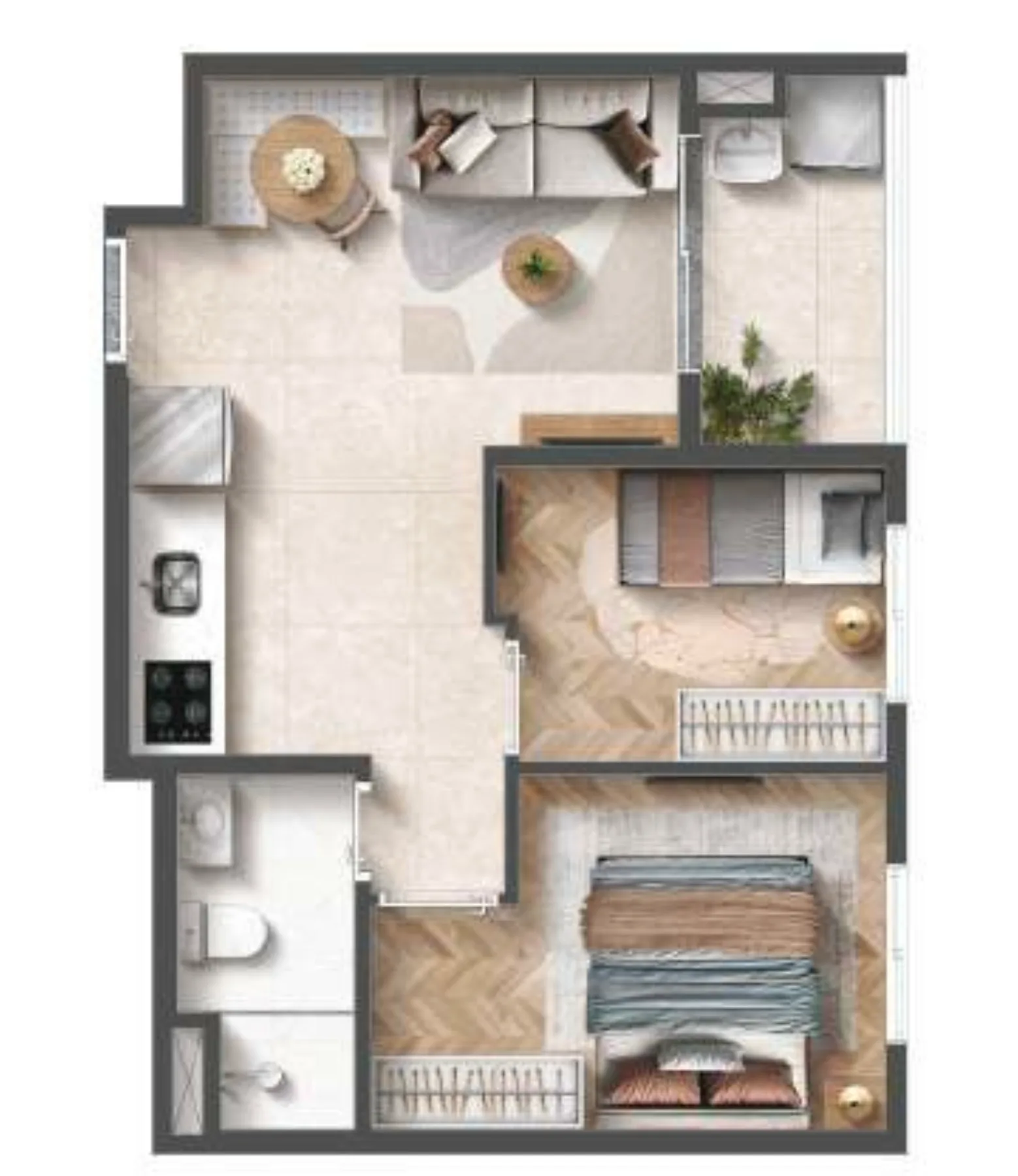 Planta do Lumy Penha em Vila Aricanduva — 2 dormitórios – 38,12 m²
