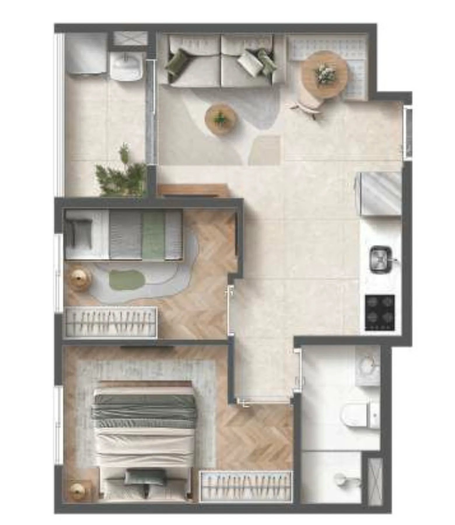 Planta do Lumy Penha em Vila Aricanduva — 2 dormitórios – 38,33 m²