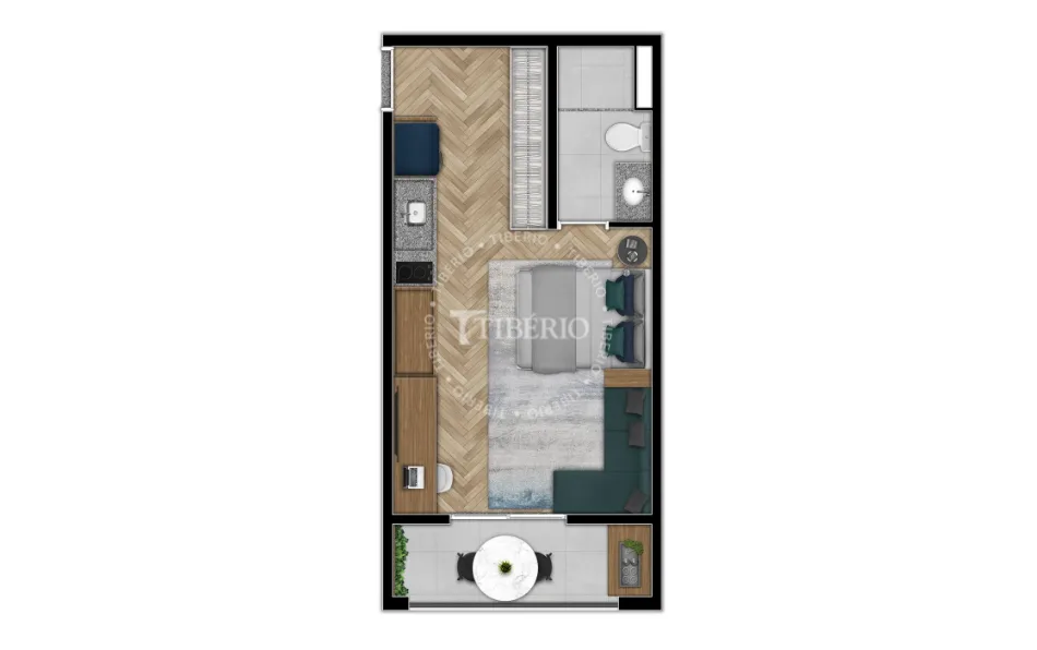 Planta do Max Belém em Belenzinho — 1 dormitório – 29,82 m² Studio