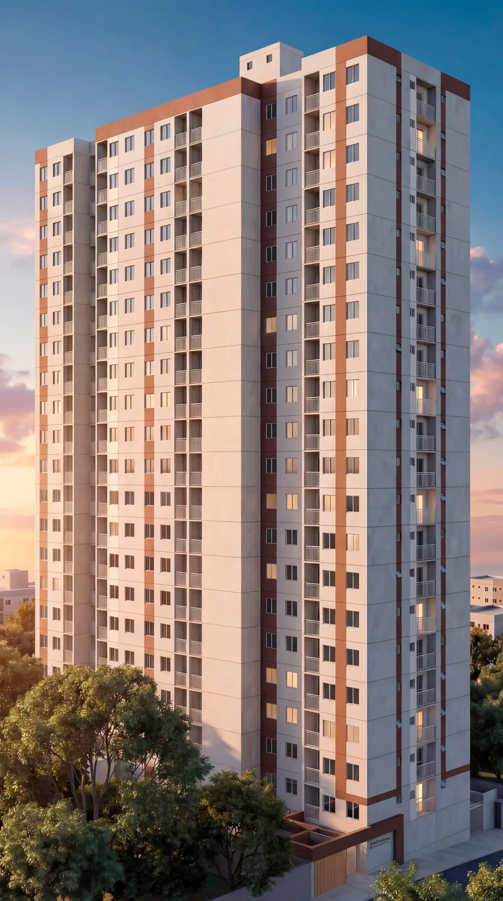 Fachada do Metrocasa Clube Anália Franco, lançamento em São Paulo