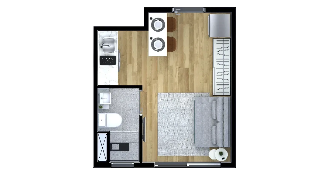 Planta do Metrocasa Vila Clarice — 1 dormitório – 16 m² Studio
