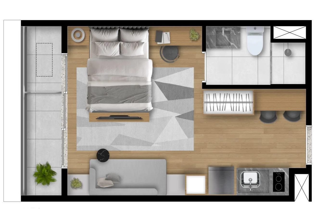 Planta do My One Vila Clementino em Vila Clementino — 1 dormitório – 26 m² Studio