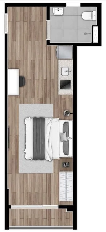 Planta do Next Haddock em Cerqueira César — 1 dormitório – 31 m² Studio