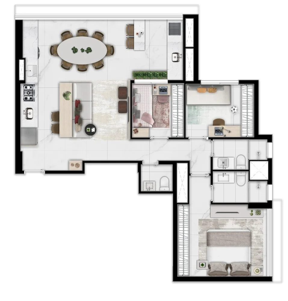 Planta do Side Alto da Boa Vista em Alto da Boa Vista — 3 dormitórios – 80 m²