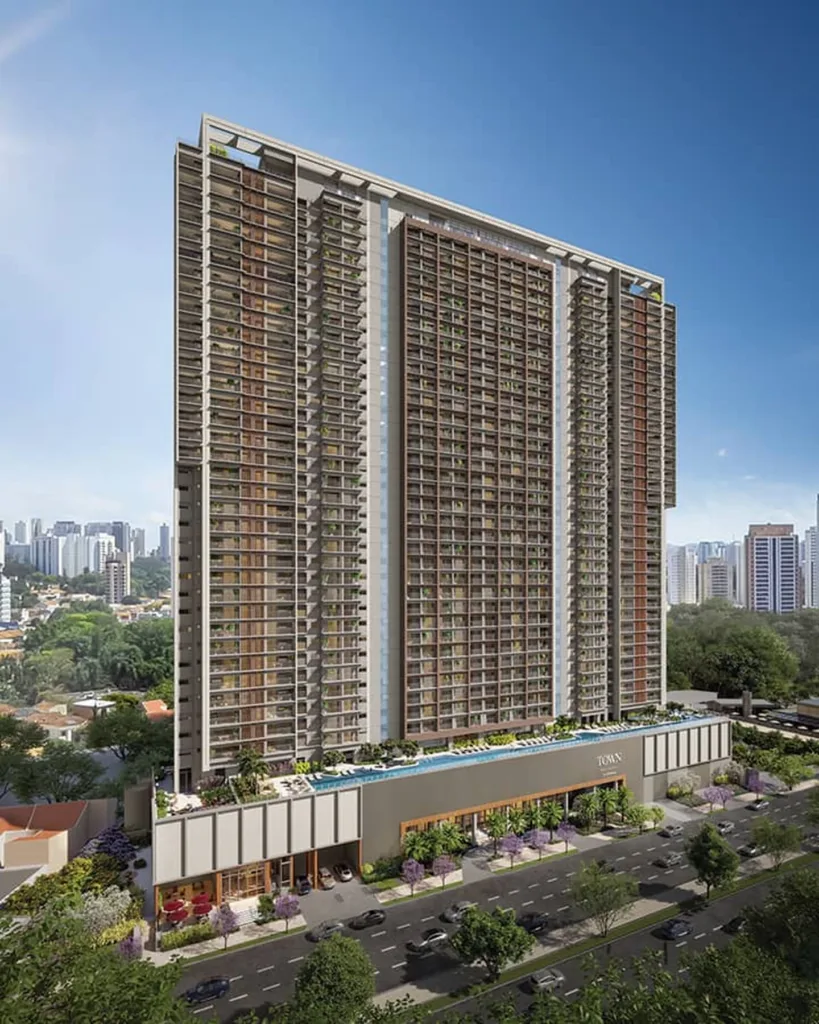 Fachada do empreendimento Town Residences by Lindenberg