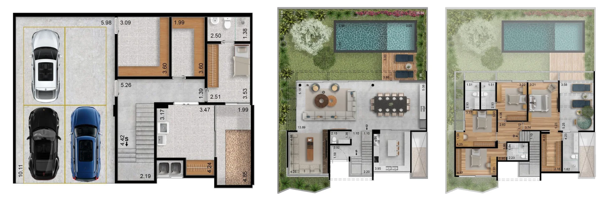 Planta da casa de 4 dormitórios e 584 m² do Vila Odara